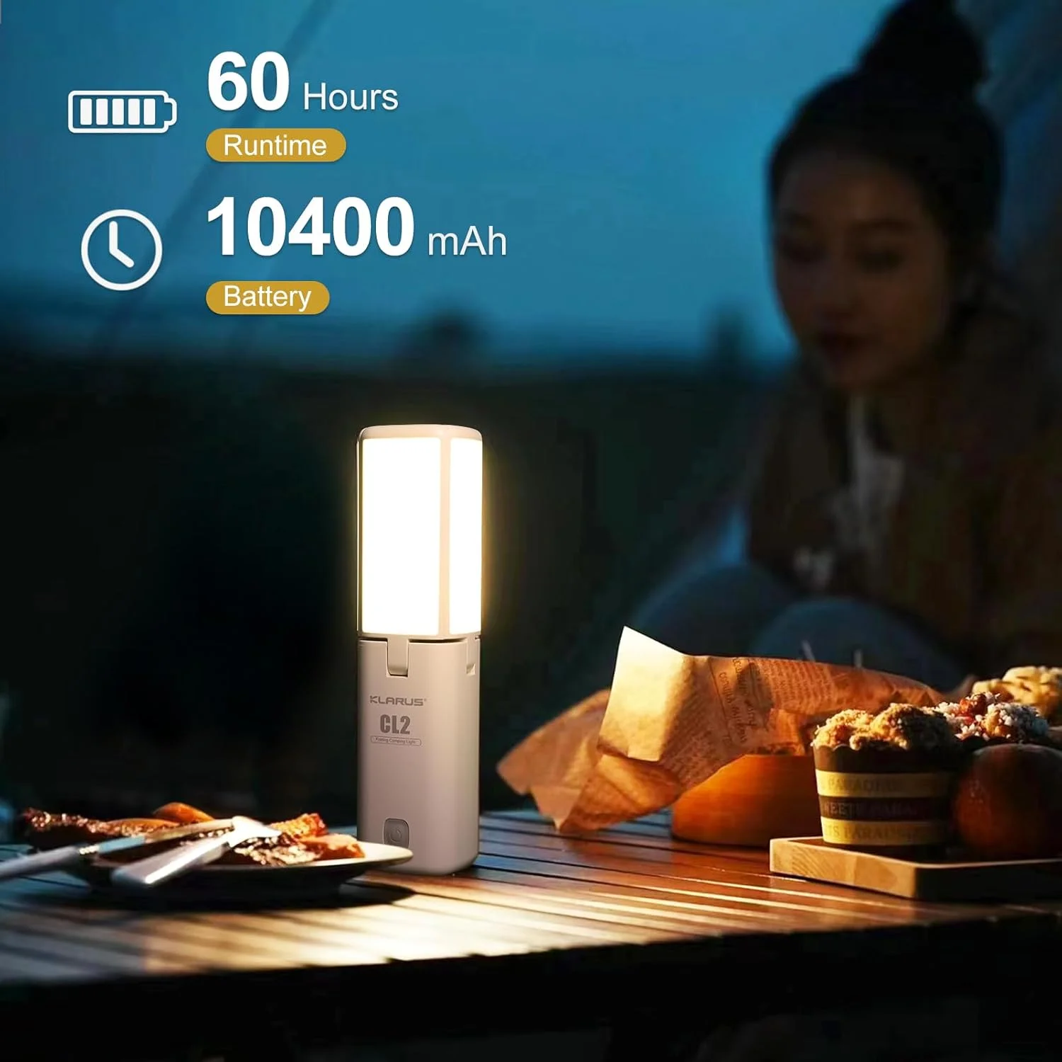 چراغ کمپینگ KLARUS CL2 با ظرفیت فوق العاده بزرگ 10000mAh، چراغ فانوسی LED تاشو و قابل شارژ، فوق العاده روشن 750 لومن، 7 حالت نور عالی برای کمپینگ، کیت های اضطراری طوفان و مسافرت