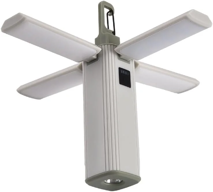 چراغ کمپینگ AE - چراغ چادر LED تاشو، پاوربانک اضطراری، 3 حالت، چراغ ضد آب فضای باز برای پیاده روی، کمپینگ، کوله گردی - قابل شارژ USB-C