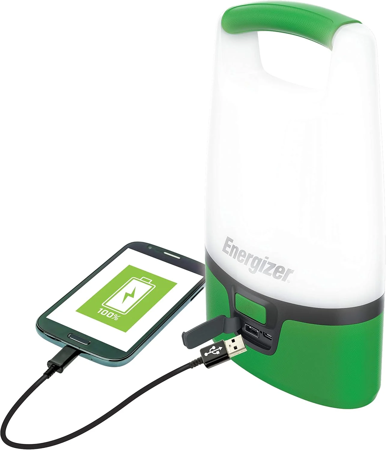 چراغ فانوسی شارژی ال ای دی Energizer Vision 360، مقاوم در برابر آب، 1200 لومن، دارای پورت USB برای شارژ دستگاه های دیگر، شامل کابل شارژ