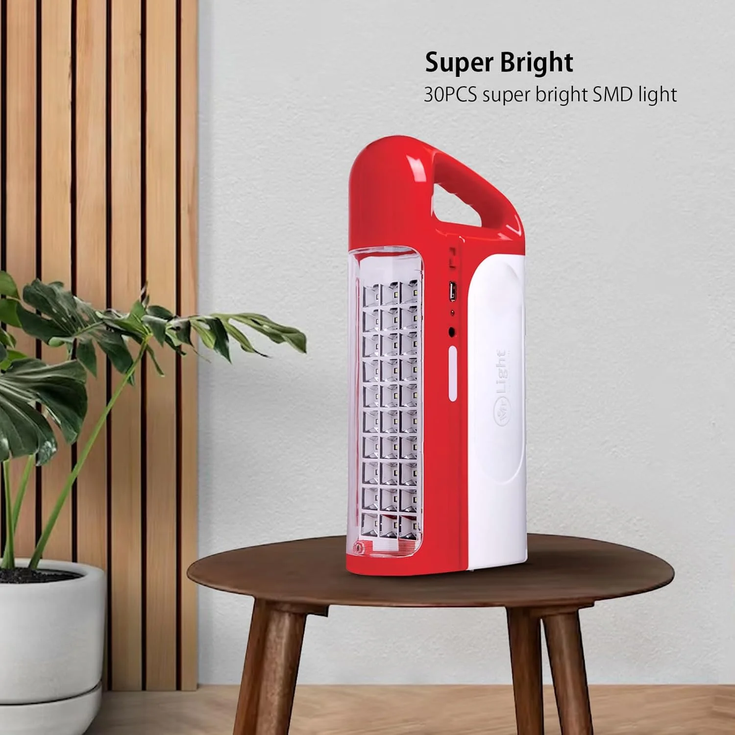 چراغ قوه LED شارژی آقای لایت - چراغ اضطراری با دسته قابل حمل - 30 عدد LED پرقدرت، 12 ساعت کارکرد - ورودی های AC/DC/خورشیدی - MR580V7