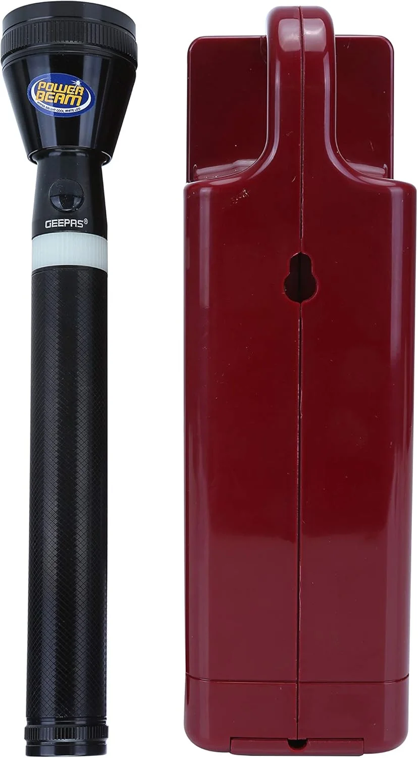 چراغ قوه LED شارژی Geepas و 1 عدد چراغ دستی | چراغ اضطراری با قابلیت تنظیم نور | 24 عدد LED فوق العاده روشن، 20 ساعت کارکرد | ایده آل برای گردش، پیاده روی، کمپینگ و موارد دیگر چراغ قوه LED شارژی Geepas و 1 عدد چراغ دستی | چراغ اضطراری با قابلیت تنظیم نور | 24 عدد LED فوق العاده روشن، 20 ساعت کارکرد | ایده آل برای گردش، پیاده روی، کمپینگ و موارد دیگر