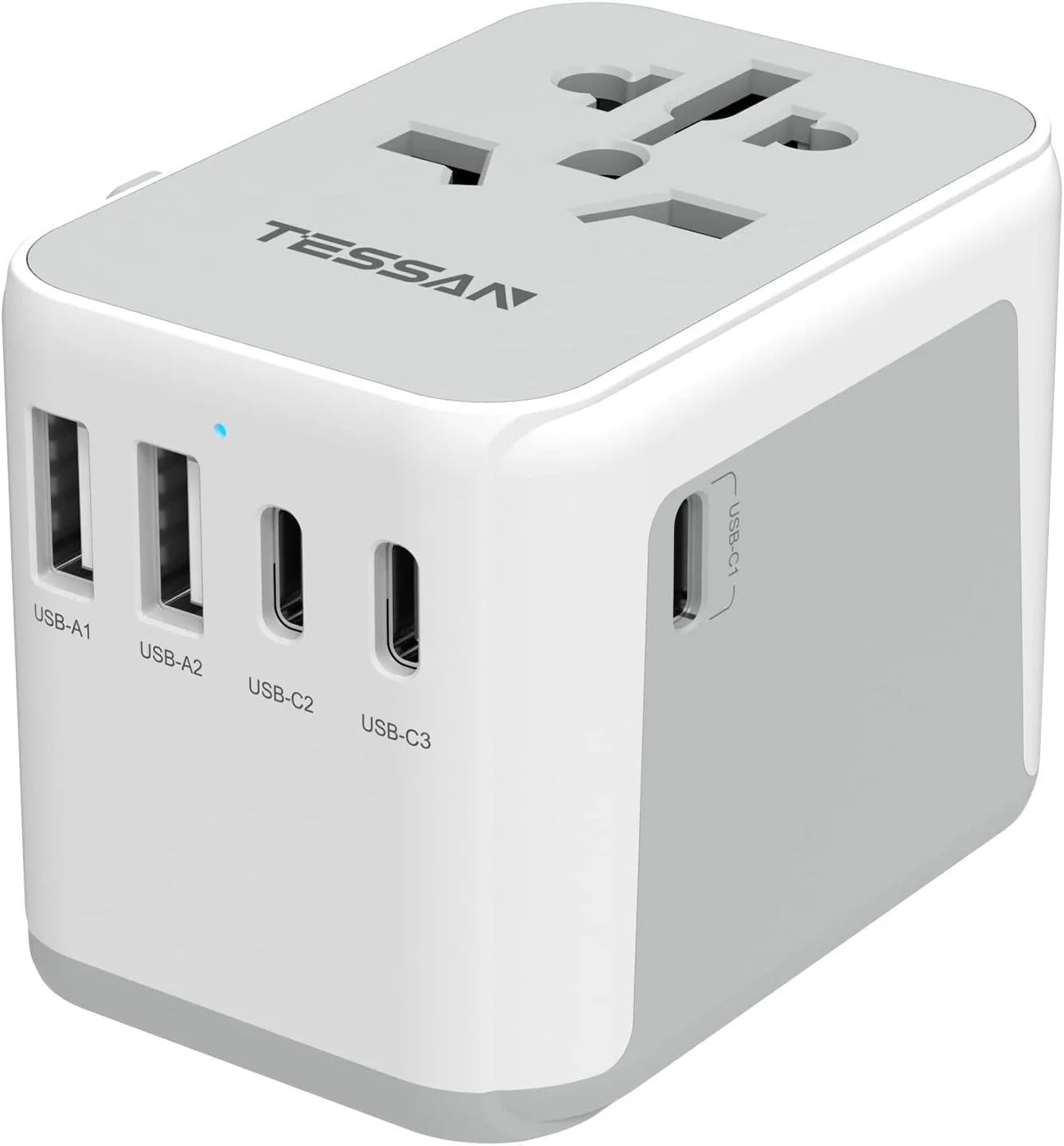 آداپتور جهانی TESSAN، آداپتور دوشاخه مسافرتی با 2 پورت USB A و 3 پورت USB C، آداپتور مسافرتی بین المللی برای اتحادیه اروپا، انگلستان، ایالات متحده آمریکا، استرالیا، شارژر پریز برق برای کشورهای مختلف آداپتور جهانی TESSAN، آداپتور دوشاخه مسافرتی با 2 پورت USB A و 3 پورت USB C، آداپتور مسافرتی بین المللی برای اتحادیه اروپا، انگلستان، ایالات متحده آمریکا، استرالیا، شارژر پریز برق برای کشورهای مختلف