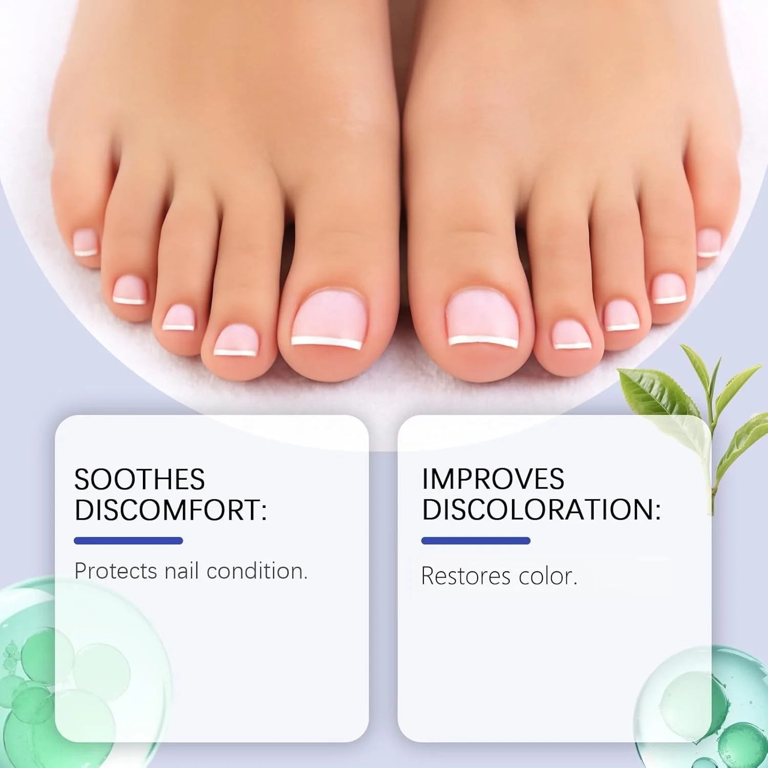 محلول مراقبت از ناخن درخت چای، نرم کننده ناخن های ضخیم پا، قوی تر برای ناخن های آسیب دیده و ضعیف، تجدید 8 ساعته شبانه برای ناخن های پا و دست (2 عدد)