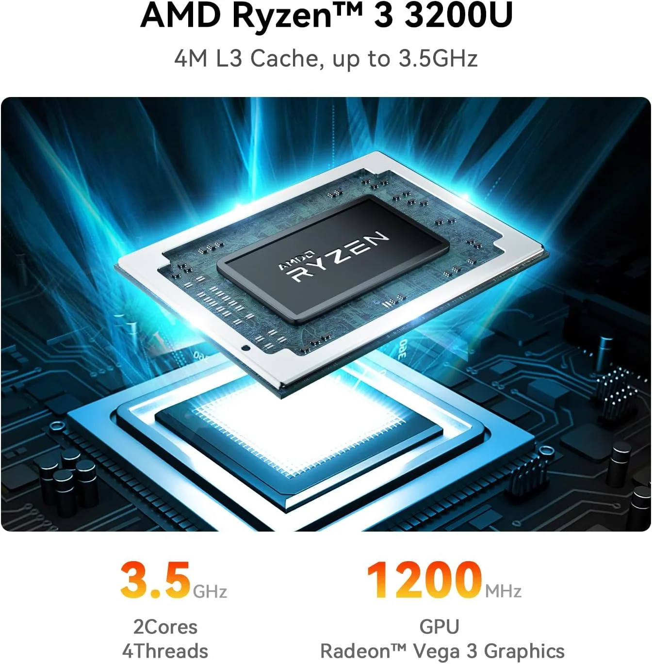 مینی کامپیوتر Beelink SER3، AMD Ryzen 3 3200U (14 نانومتر، 2 هسته/4 رشته) تا 3.5 گیگاهرتز، کامپیوتر کوچک گیمینگ 16 گیگابایت رم DDR4، 500 گیگابایت SSD PCIE3.0 X4، میکرو پی سی 4K@60Hz نمایشگر دوگانه، مینی کامپیوتر WiFi6/BT5.2/HTPC/W-11 Pro