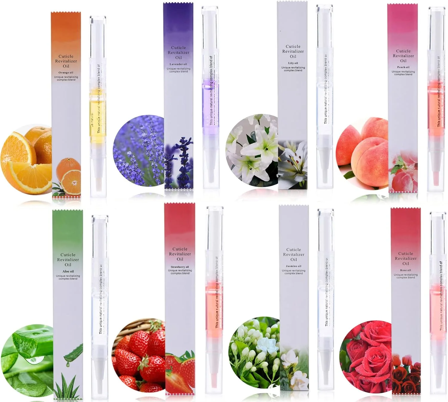 روغن کوتیکول ناخن Rosarden Nextuyere برای مراقبت از ناخن، 8 عدد قلم روغن ناخن با مواد طبیعی، قلم احیا کننده، درمان مانیکور و پدیکور