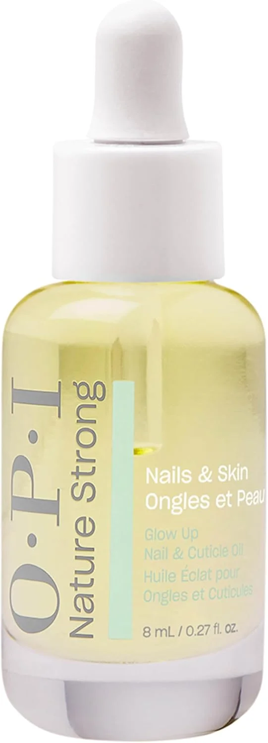روغن ناخن و کوتیکول OPI Nature Strong Nails & Skin Glow Up - حاوی مواد با منشاء طبیعی و ویتامین E | روغن ناخن برای ناخن های آسیب دیده 8 میلی لیتر