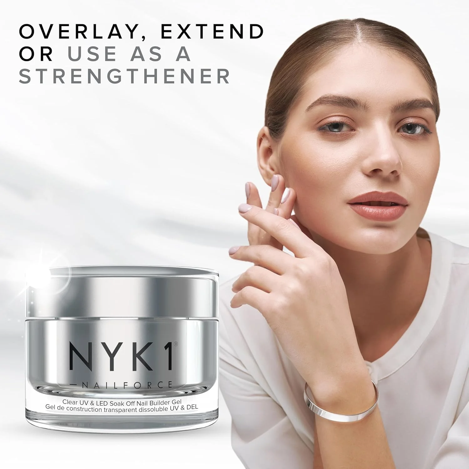 ژل تقویت کننده ناخن NYK1 Nail Force Power - تقویت کننده ناخن با کیفیت سالن، ترمیم و درمان رشد برای ناخن های ترک خورده، شکسته، آسیب دیده و ضعیف و نوک ناخن - پلی ژل سازگار با UV و LED - 15ml ژل تقویت کننده ناخن NYK1 Nail Force Power - تقویت کننده ناخن با کیفیت سالن، ترمیم و درمان رشد برای ناخن های ترک خورده، شکسته، آسیب دیده و ضعیف و نوک ناخن - پلی ژل سازگار با UV و LED - 15ml