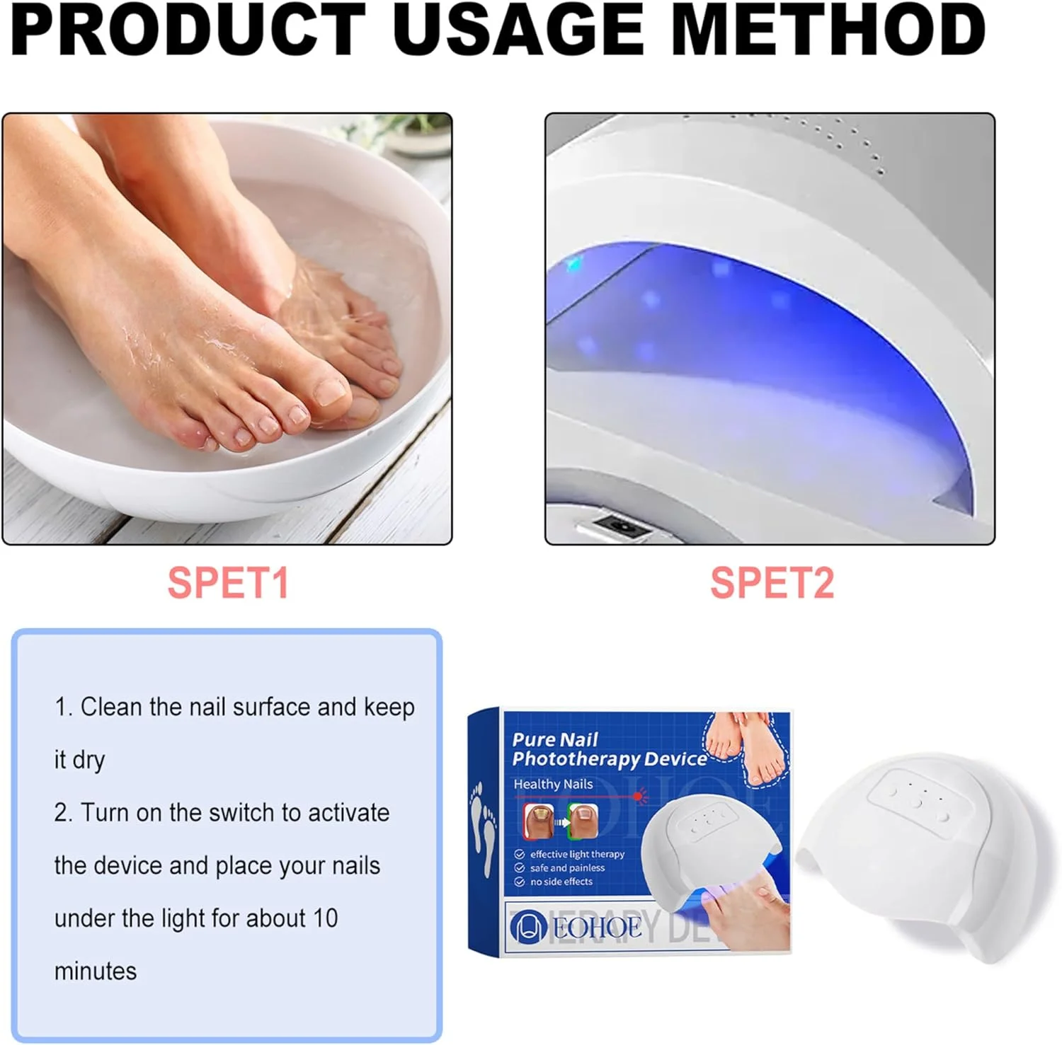 دستگاه رفع قارچ ناخن Elitzia به همراه ست 7 تکه ناخن گیر و نور UV، دارای 12 چراغ LED برای درمان قارچ ناخن پا و دست با 3 گزینه زمانی، مناسب برای استفاده خانگی مدل ETNL02A دستگاه رفع قارچ ناخن Elitzia به همراه ست 7 تکه ناخن گیر و نور UV، دارای 12 چراغ LED برای درمان قارچ ناخن پا و دست با 3 گزینه زمانی، مناسب برای استفاده خانگی مدل ETNL02A