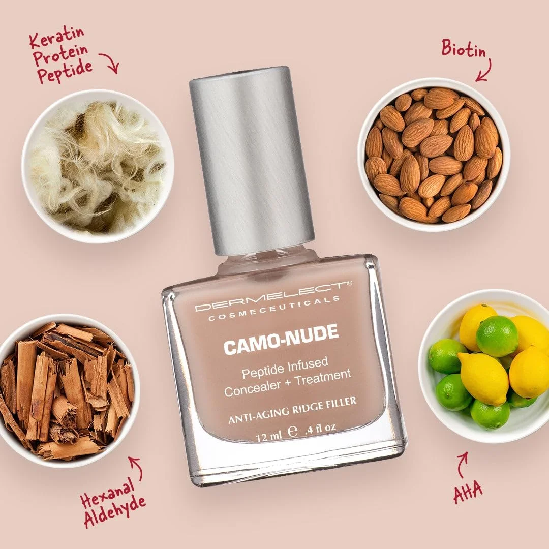درملکت کانسیلر + درمان Camo-Nude - لایه پایه مراقبت از ناخن با پپتیدهای پروتئین کراتین، بیوتین، تقویت کننده، صاف کننده و پوشاننده برای ناخن های دارای شیار، زرد شده و شکافته 12 میلی لیتر درملکت کانسیلر + درمان Camo-Nude - لایه پایه مراقبت از ناخن با پپتیدهای پروتئین کراتین، بیوتین، تقویت کننده، صاف کننده و پوشاننده برای ناخن های دارای شیار، زرد شده و شکافته 12 میلی لیتر