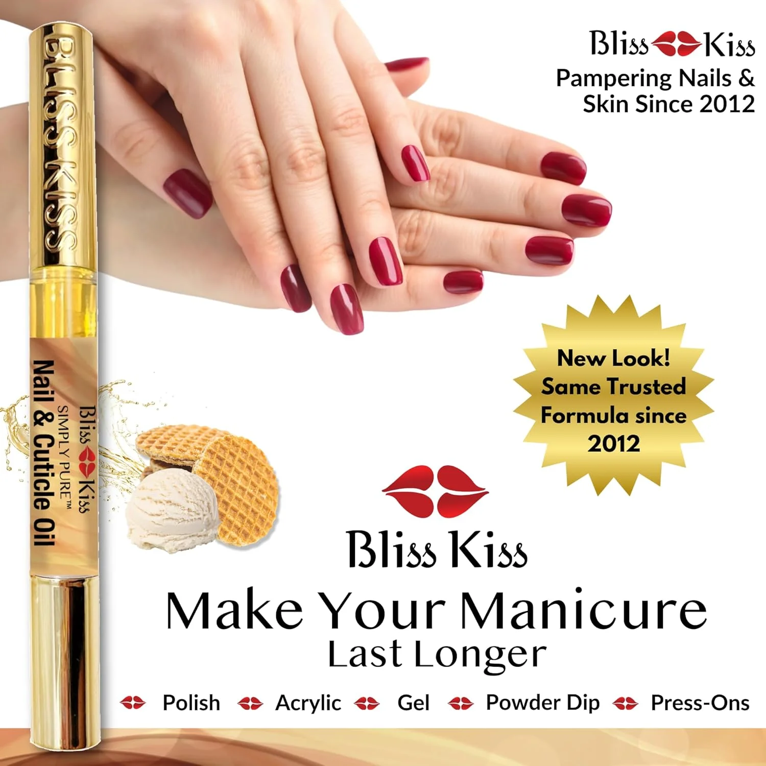 مجموعه آغازین روغن کوتیکول و ناخن Simply Pure Bliss Kiss جدید (4 قلم 2 میلی لیتری) - وانیلی مجموعه آغازین روغن کوتیکول و ناخن Simply Pure Bliss Kiss جدید (4 قلم 2 میلی لیتری) - وانیلی