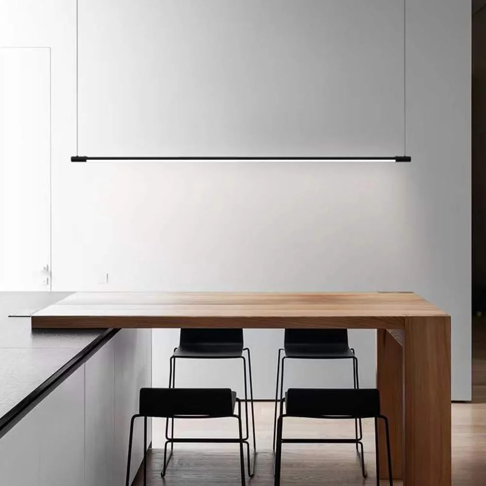 چراغ آویز خطی ال ای دی Jadssox، چراغ آویز مدرن و ساده برای جزیره آشپزخانه، چراغ آویز مشکی قابل تنظیم، چراغ های سقفی آویز اتاق ناهار خوری، بار، اتاق نشیمن، اتاق خواب، کنار تخت، تک بسته