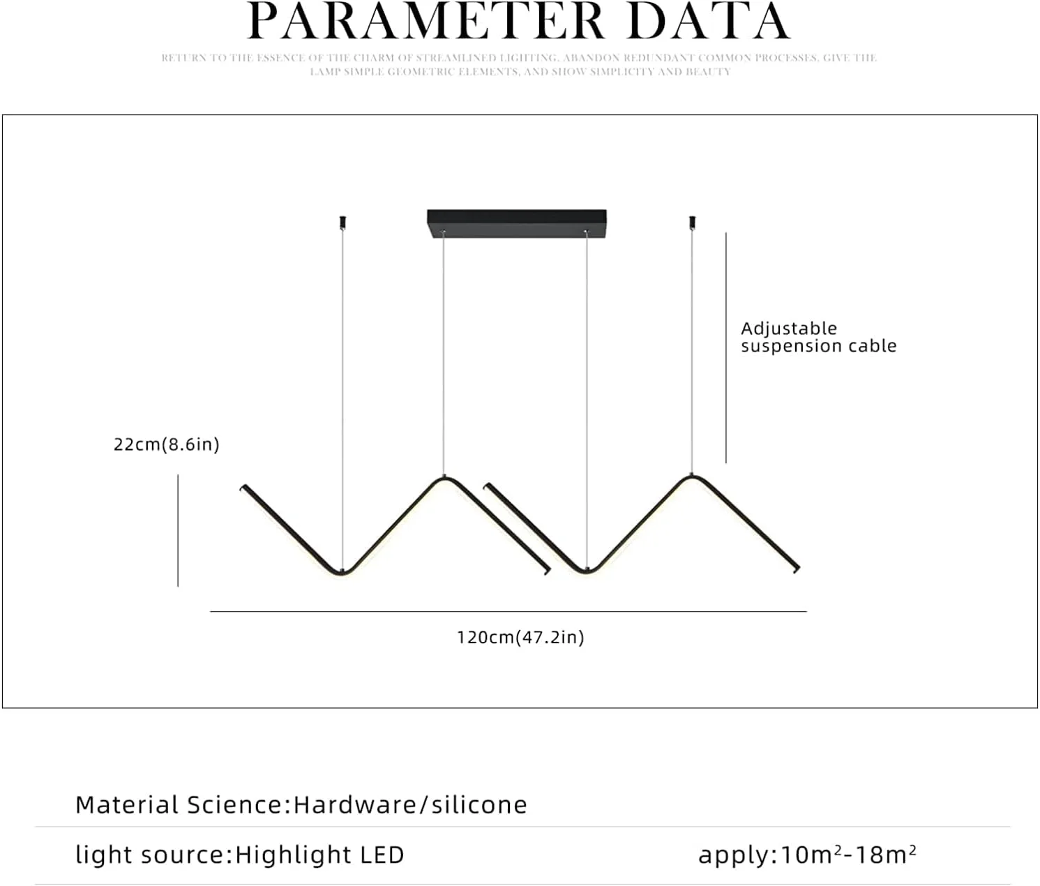 چراغ آویز مدرن Ganeed، لوستر ال ای دی خلاقانه با قابلیت تنظیم نور، طول 120 سانتی متر، چراغ موجی خطی با کنترل از راه دور، چراغ آویز ال ای دی قابل تنظیم برای اتاق ناهارخوری و جزیره آشپزخانه (40 وات مشکی) چراغ آویز مدرن Ganeed، لوستر ال ای دی خلاقانه با قابلیت تنظیم نور، طول 120 سانتی متر، چراغ موجی خطی با کنترل از راه دور، چراغ آویز ال ای دی قابل تنظیم برای اتاق ناهارخوری و جزیره آشپزخانه (40 وات مشکی)