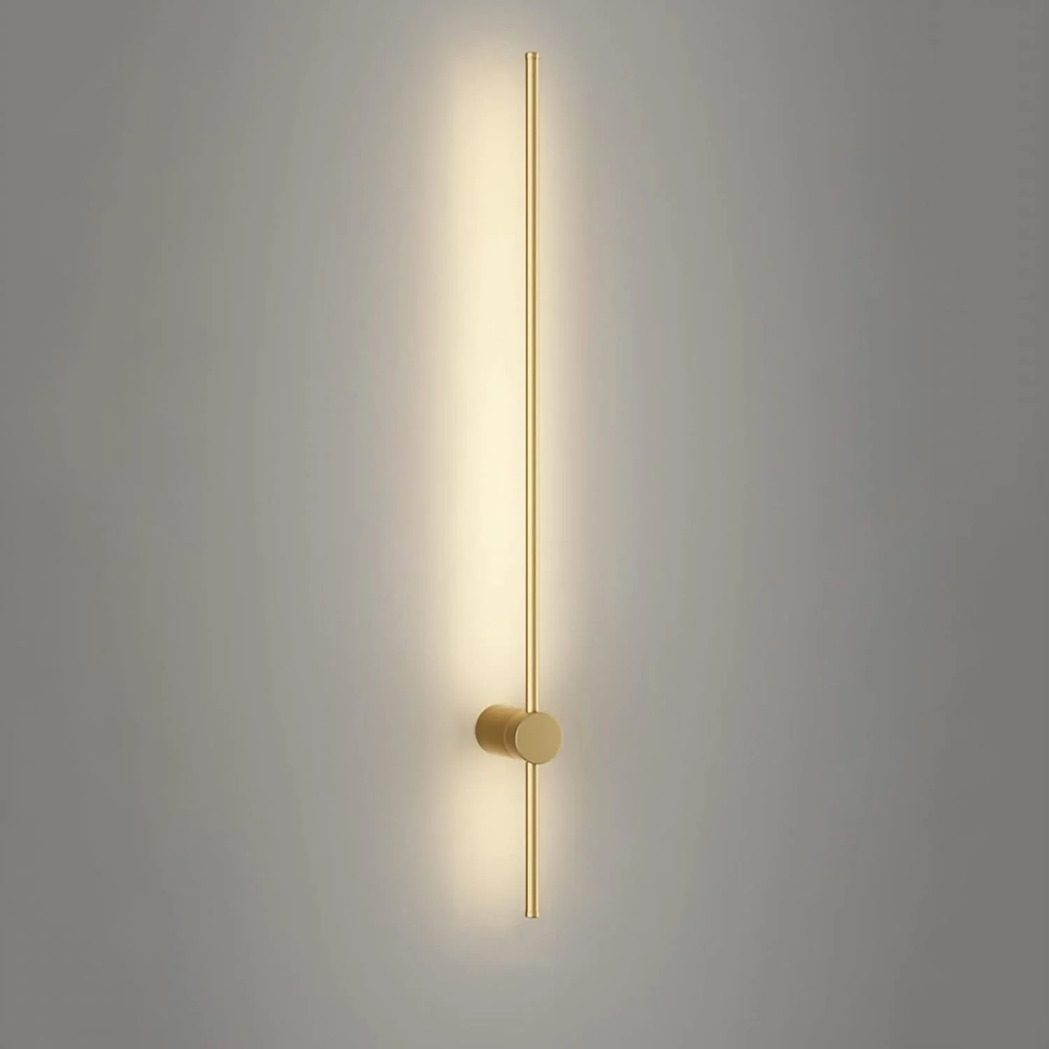 چراغ دیواری ال ای دی مدرن ABUDA، چراغ دیواری خطی، طراحی چرخشی خلاقانه، پس زمینه اتاق نشیمن، چراغ دیواری کنار تخت خواب، چراغ دیواری داخلی (طلایی، 100 سانتی متر)
