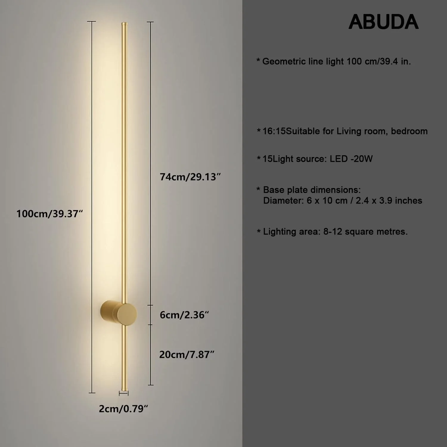 چراغ دیواری ال ای دی مدرن ABUDA، چراغ دیواری خطی، طراحی چرخشی خلاقانه، پس زمینه اتاق نشیمن، چراغ دیواری کنار تخت خواب، چراغ دیواری داخلی (طلایی، 100 سانتی متر) چراغ دیواری ال ای دی مدرن ABUDA، چراغ دیواری خطی، طراحی چرخشی خلاقانه، پس زمینه اتاق نشیمن، چراغ دیواری کنار تخت خواب، چراغ دیواری داخلی (طلایی، 100 سانتی متر)