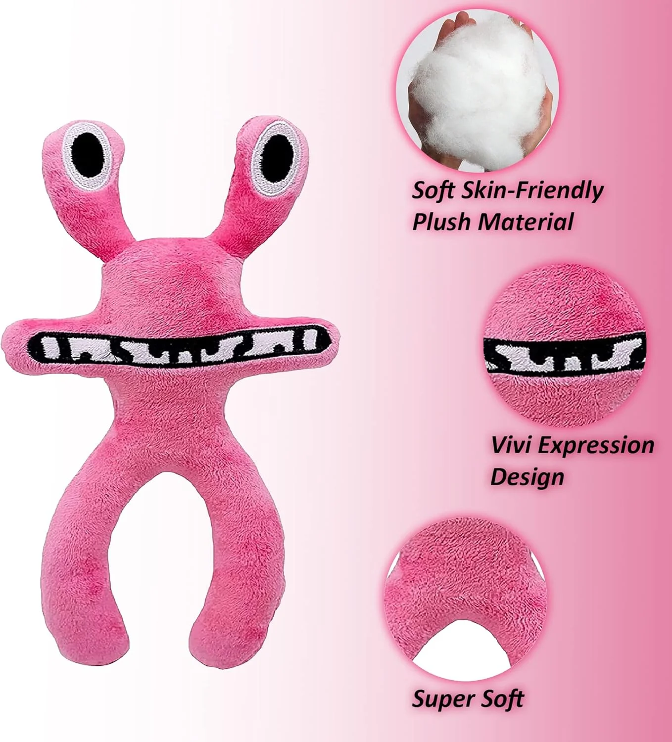 عروسک پولیشی رنگین کمانی BAKKA، اسباب بازی پولیشی شبانه رنگین کمانی 30 سانتی متری، عروسک های پولیشی حیوانات پر شده، هدیه مهمانی برای پسران و دختران کریسمس (صورتی)