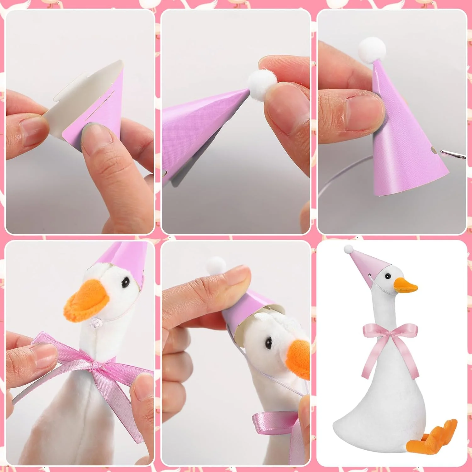 12 عدد دکوری تولد یک غاز بامزه دخترانه پسرانه، هدیه مهمانی با غاز، حیوان عروسکی پولیشی 18 سانتی متری با کلاه های مهمانی کوچک و روبان (زیبا، صورتی) 12 عدد دکوری تولد یک غاز بامزه دخترانه پسرانه، هدیه مهمانی با غاز، حیوان عروسکی پولیشی 18 سانتی متری با کلاه های مهمانی کوچک و روبان (زیبا، صورتی)