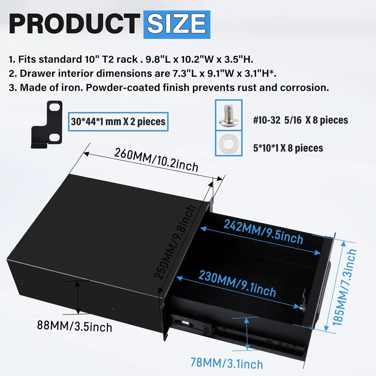 کشو قفلدار رک مونت 2U GeeekPi، محفظه کابینت سرور رک 10 اینچی برای کابینت سرور DeskPi RackMate T2 کشو قفلدار رک مونت 2U GeeekPi، محفظه کابینت سرور رک 10 اینچی برای کابینت سرور DeskPi RackMate T2