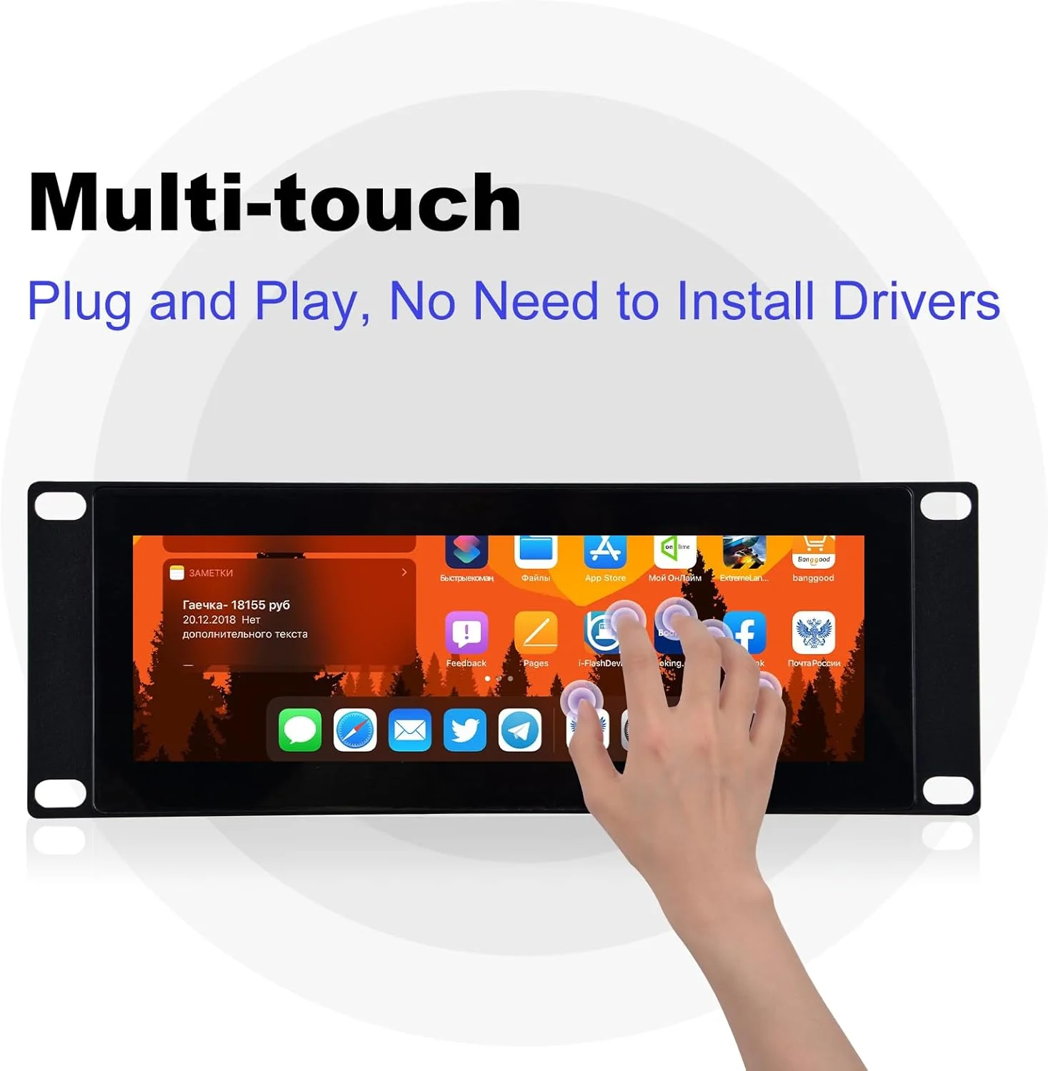 صفحه نمایش لمسی خازنی ال سی دی 7.84 اینچی GeeekPi با رزولوشن 1280x400، مانیتور قابل نصب رک 2U برای DeskPi RackMate T0/T1/T2 صفحه نمایش لمسی خازنی ال سی دی 7.84 اینچی GeeekPi با رزولوشن 1280x400، مانیتور قابل نصب رک 2U برای DeskPi RackMate T0/T1/T2