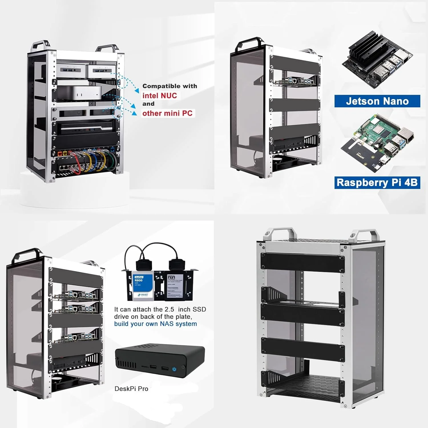 رک سرور 8U GeeekPi، رک 10 اینچی برای شبکه، سرورها، تجهیزات صوتی و تصویری، رک مونت DeskPi RackMate T1 رک سرور 8U GeeekPi، رک 10 اینچی برای شبکه، سرورها، تجهیزات صوتی و تصویری، رک مونت DeskPi RackMate T1