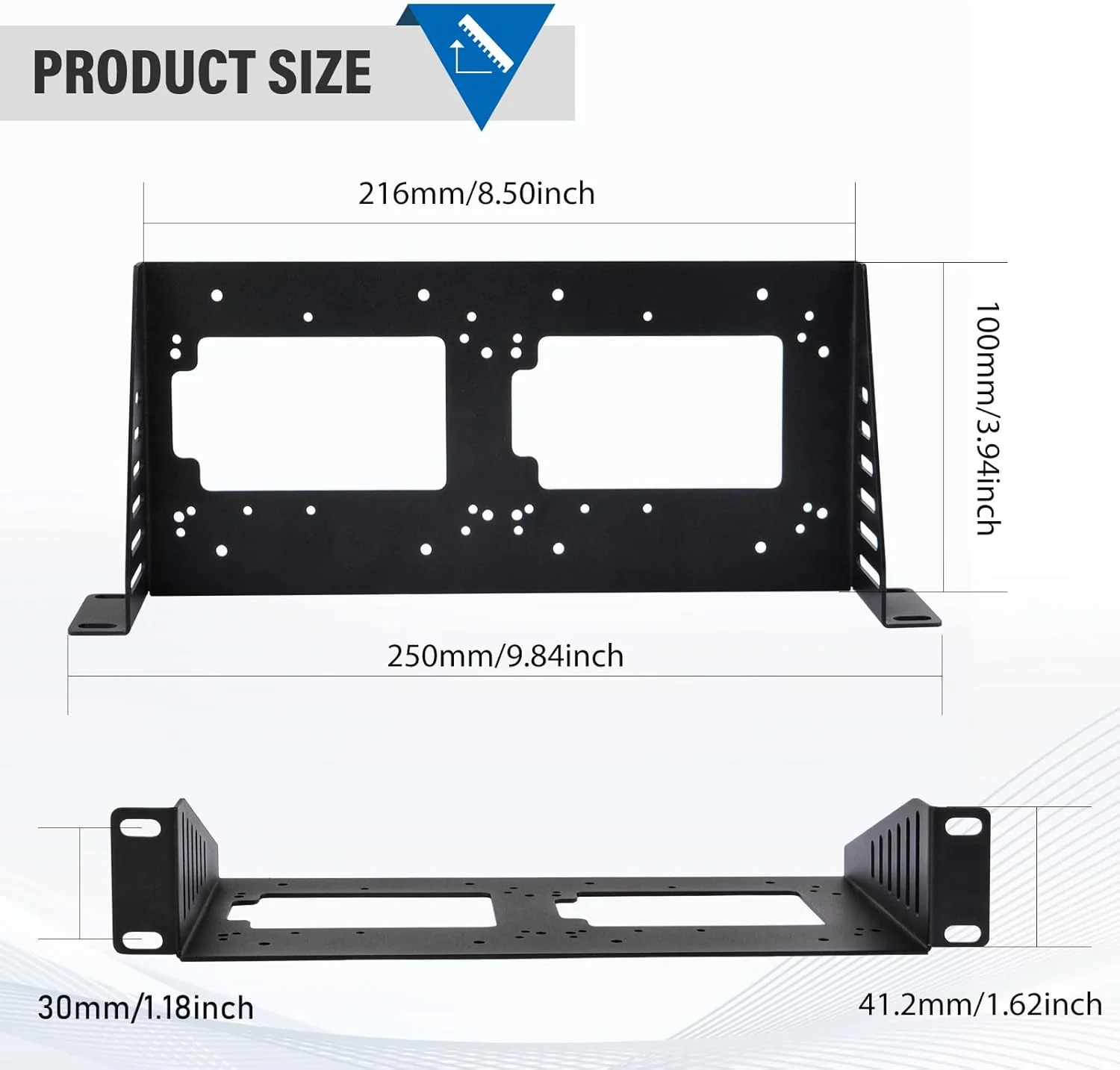 قفسه رک 1U SBC ده اینچی GeeekPi، پشتیبانی از رزبری پای/جتسون نانو/راک پای 5B/برد توسعه و هارد دیسک/SSD 2.5 اینچی، برای رک مونت DeskPi RackMate T1/T0/T2 و رک سرور ده اینچی