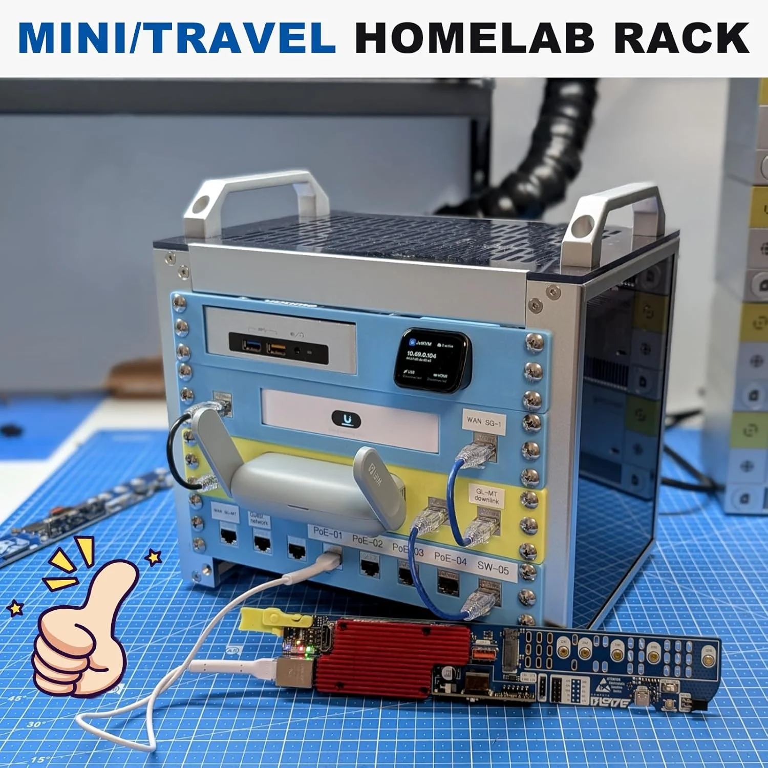 کابینت سرور 4U GeeekPi، رک سرور 10 اینچی برای تجهیزات شبکه، صوتی و تصویری، کیس رک مونت DeskPi RackMate T0 کابینت سرور 4U GeeekPi، رک سرور 10 اینچی برای تجهیزات شبکه، صوتی و تصویری، کیس رک مونت DeskPi RackMate T0