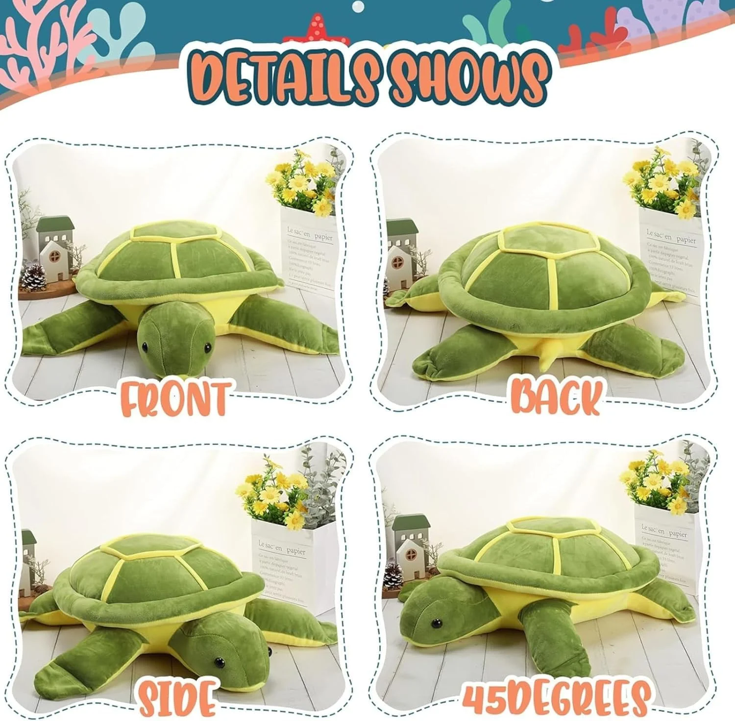 عروسک لاک پشت دریایی 40 سانتی متری - بالشت لاک پشتی نرم و لطیف، عروسک سبز بزرگ برای کودکان، دختران، پسران - اسباب بازی بغلی زیبا، دکوراسیون اتاق کودک و منزل، هدیه برای تولد، روز مادر و روز عشق عروسک لاک پشت دریایی 40 سانتی متری - بالشت لاک پشتی نرم و لطیف، عروسک سبز بزرگ برای کودکان، دختران، پسران - اسباب بازی بغلی زیبا، دکوراسیون اتاق کودک و منزل، هدیه برای تولد، روز مادر و روز عشق