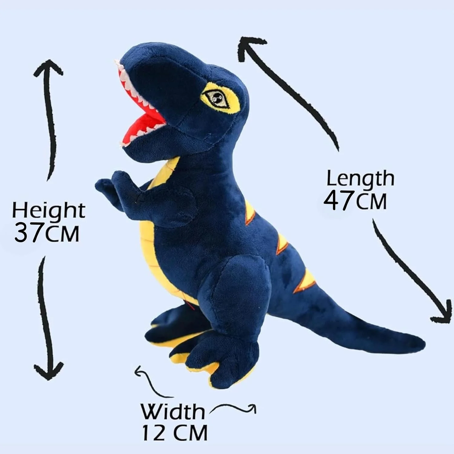 عروسک پولیشی دایناسور - بالش حیوانات پر شده تی رکس نرم 47 سانتی متری، عروسک پولیشی دایناسور نوازش پذیر برای کودکان، پسران، دختران، نوزاد، دکور اتاق - هدیه کوسن پولیشی زیبا برای تولد، کریسمس، اتاق کودک و مسافرت