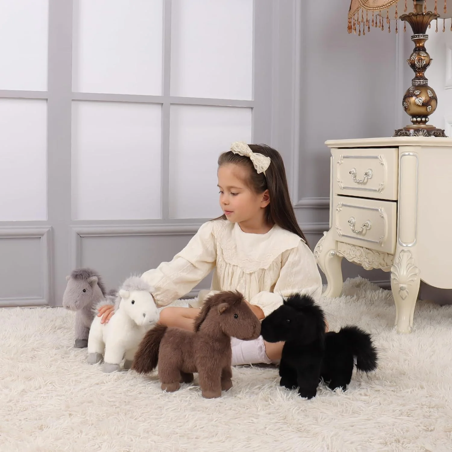 عروسک اسباب بازی بره زردآلو، اسب پونی وحشی سفید، حیوان پر شده نرم و نوازش کردنی، مناسب برای کودکان، 24 سانتی متر عروسک اسباب بازی بره زردآلو، اسب پونی وحشی سفید، حیوان پر شده نرم و نوازش کردنی، مناسب برای کودکان، 24 سانتی متر