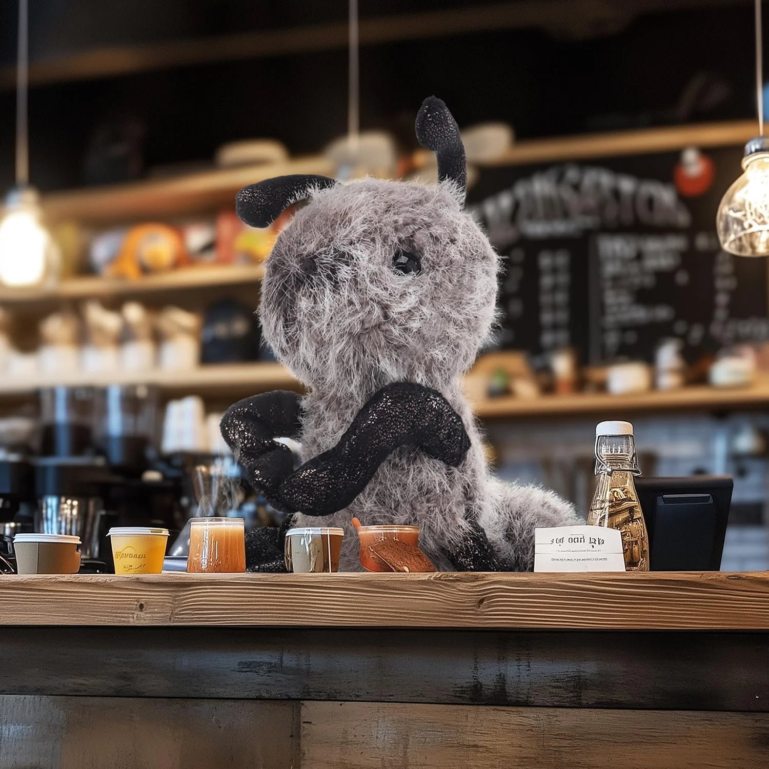 عروسک پولیشی مورچه بره زردآلو برای کودکان، اسباب بازی های پولیشی حشره ای نرم و زیبا برای نوزاد دختر و پسر، مورچه کرکی مشکی 20 سانتی متر عروسک پولیشی مورچه بره زردآلو برای کودکان، اسباب بازی های پولیشی حشره ای نرم و زیبا برای نوزاد دختر و پسر، مورچه کرکی مشکی 20 سانتی متر