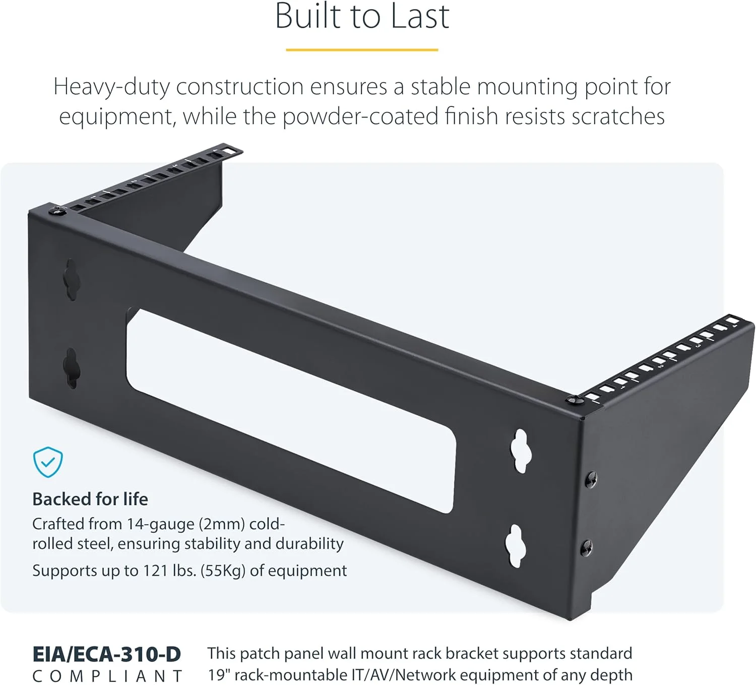 براکت دیواری عمودی 4 یونیت StarTech.com برای تجهیزات قابل نصب در رک 19 اینچی، ظرفیت 55 کیلوگرم، برای پچ پنل ها/سرورها براکت دیواری عمودی 4 یونیت StarTech.com برای تجهیزات قابل نصب در رک 19 اینچی، ظرفیت 55 کیلوگرم، برای پچ پنل ها/سرورها