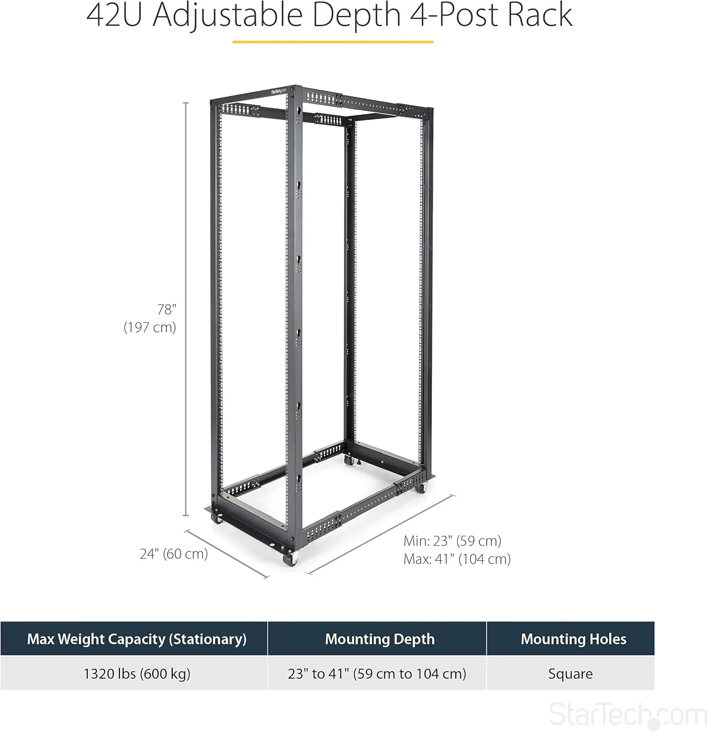 رک سرور فریم باز ۱۹ اینچی StarTech.com 42HE - 4 پایه، عمق قابل تنظیم 56-101 سانتی متر، متحرک - رک شبکه/کامپیوتر چرخ دار ایستاده - Dell PowerEdge HP ProLiant ThinkServer (4POSTRACK42U) رک سرور فریم باز ۱۹ اینچی StarTech.com 42HE - 4 پایه، عمق قابل تنظیم 56-101 سانتی متر، متحرک - رک شبکه/کامپیوتر چرخ دار ایستاده - Dell PowerEdge HP ProLiant ThinkServer (4POSTRACK42U)
