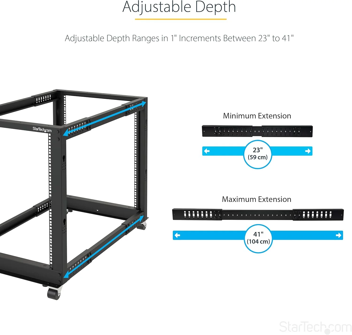 رک سرور فریم باز ۱۹ اینچی StarTech.com 42HE - 4 پایه، عمق قابل تنظیم 56-101 سانتی متر، متحرک - رک شبکه/کامپیوتر چرخ دار ایستاده - Dell PowerEdge HP ProLiant ThinkServer (4POSTRACK42U) رک سرور فریم باز ۱۹ اینچی StarTech.com 42HE - 4 پایه، عمق قابل تنظیم 56-101 سانتی متر، متحرک - رک شبکه/کامپیوتر چرخ دار ایستاده - Dell PowerEdge HP ProLiant ThinkServer (4POSTRACK42U)
