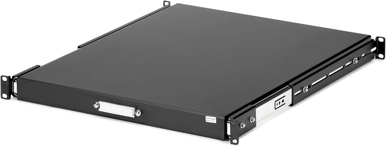 سینی قفسه کیبورد کشویی رک سرور StarTech.com 1U - 25 کیلوگرم - کشوی فولادی 55 سانتی متری برای رک تجهیزات AV و شبکه 19 اینچی (SLIDESHELFD)