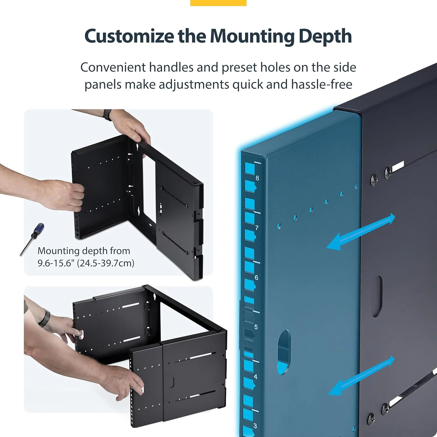 رک دیواری 2-Post استار تک 8U، عمق قابل تنظیم تا 16 اینچ، برای تجهیزات سرور/دیتا/شبکه 19 اینچی، حداکثر 40 کیلوگرم رک دیواری 2-Post استار تک 8U، عمق قابل تنظیم تا 16 اینچ، برای تجهیزات سرور/دیتا/شبکه 19 اینچی، حداکثر 40 کیلوگرم