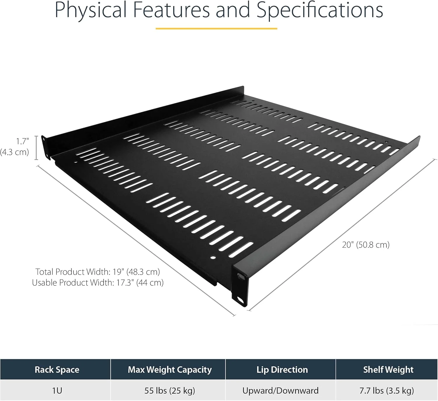 قفسه رک سرور 1U StarTech.com - سینی کنسولی تهویه دار جهانی برای رک و کابینت تجهیزات شبکه 19 اینچی - طراحی بادوام - ظرفیت وزنی 25 کیلوگرم - عمق 20 اینچ (SHELF-1U-20-FIXED-V) قفسه رک سرور 1U StarTech.com - سینی کنسولی تهویه دار جهانی برای رک و کابینت تجهیزات شبکه 19 اینچی - طراحی بادوام - ظرفیت وزنی 25 کیلوگرم - عمق 20 اینچ (SHELF-1U-20-FIXED-V)