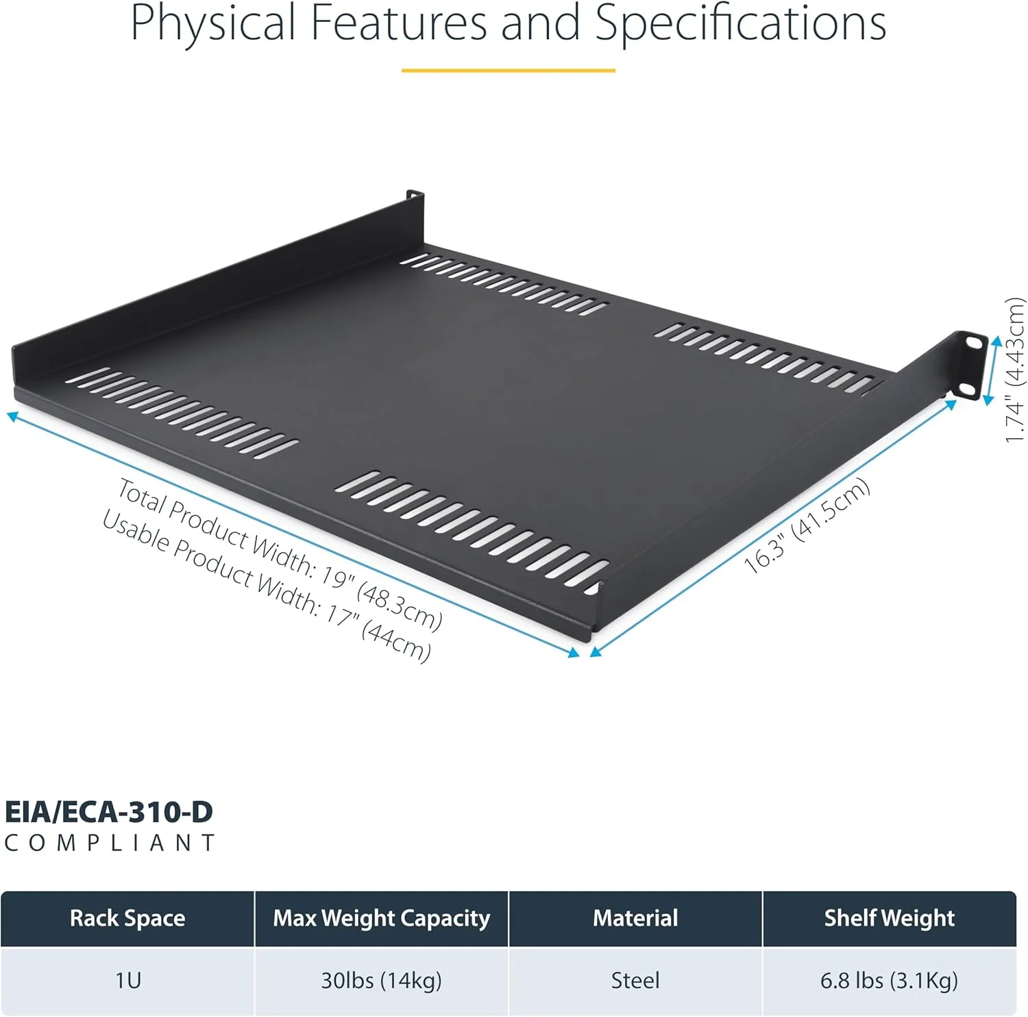 سینی قفسه رک سرور تهویه دار StarTech.com 1U، عمق نصب 40 سانتی متر، سینی یک طرفه، فولاد سنگین، ظرفیت 14 کیلوگرم سینی قفسه رک سرور تهویه دار StarTech.com 1U، عمق نصب 40 سانتی متر، سینی یک طرفه، فولاد سنگین، ظرفیت 14 کیلوگرم