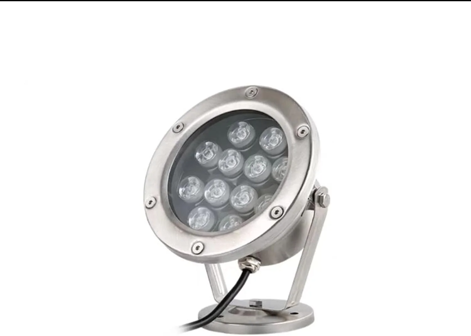 چراغ LED زیرآبی 12 وات، نورپردازی منظره فضای باز ضد آب IP67، برای استخر شنا، فواره، آبنما، چمنزار (رنگ: سفید، اندازه: 12 وات (24 ولت))