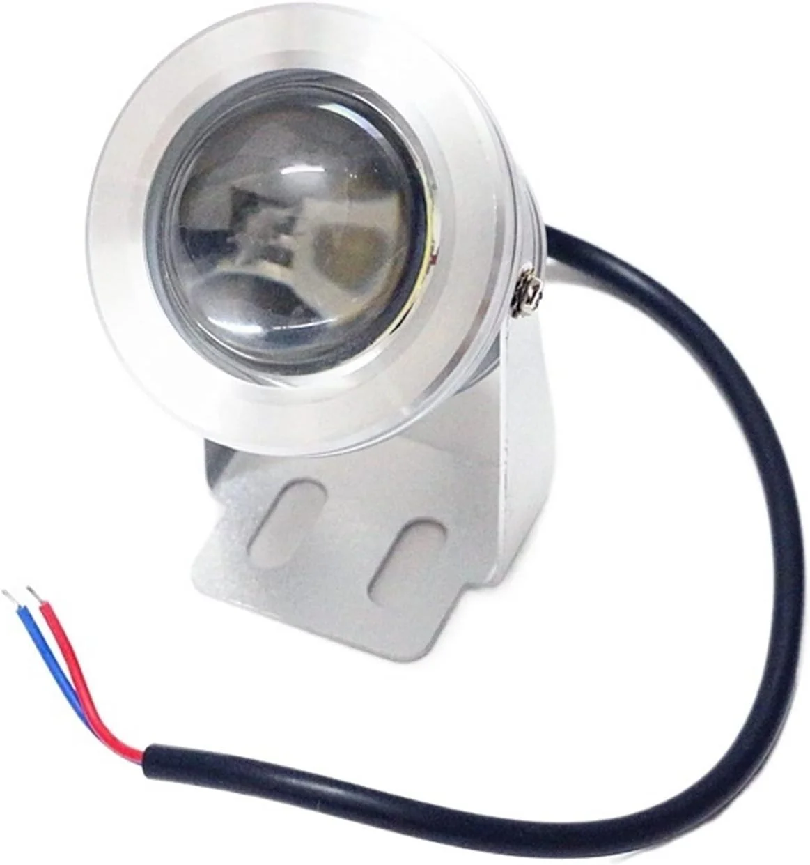 چراغ زیرآبی LED ضد آب IP67، چراغ 10 وات RGB AC/DC 12 ولت برای آکواریوم و استخر به همراه کنترل از راه دور 24 کلیدی RGB IR (سفید)