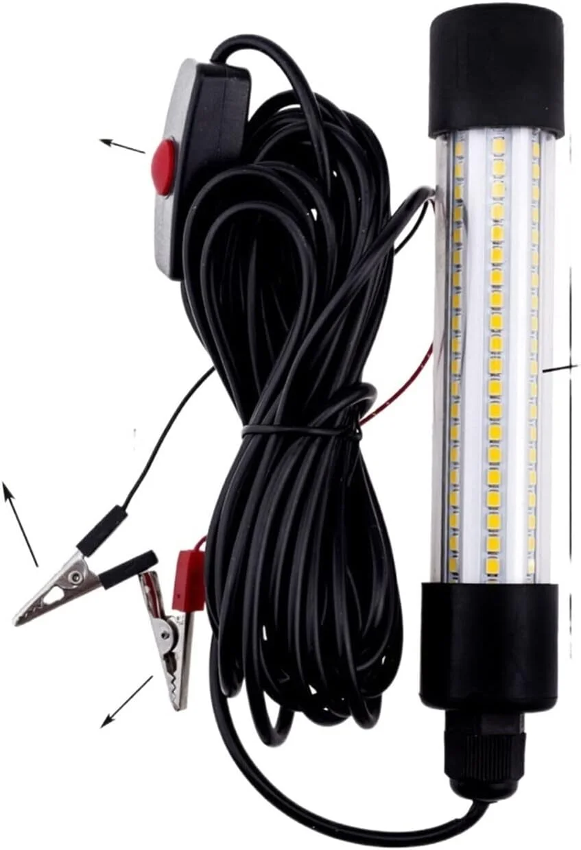 چراغ زیرآبی LED ضد آب برای قایق ماهیگیری شبانه و روشنایی فضای باز، نورهای سفید، گرم، سبز و آبی