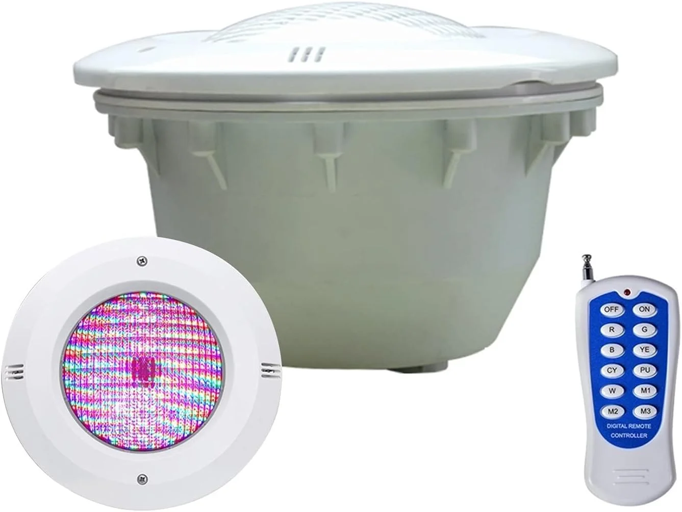 چراغ های استخری LED غوطه ور - چراغ زیر آب ضد آب، 12 ولت با کنترل از راه دور چراغ های استخر شنا زیر آب، IP68 ضد آب نورافکن استخر شنا / با نورپردازی استخر طاقچه (رنگ :