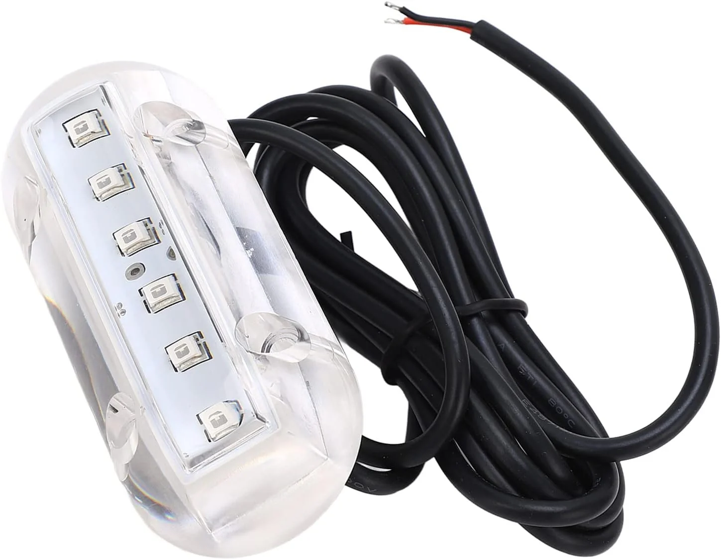 چراغ زیرآبی نور آبی 12 ولت مناسب قایق تفریحی 120 درجه ضدآب Ip68 ولتاژ DC12V توان 1.1 وات مدل پونتون ال ای دی 18 لومن برای 6 عدد چراغ ابزار ماشین