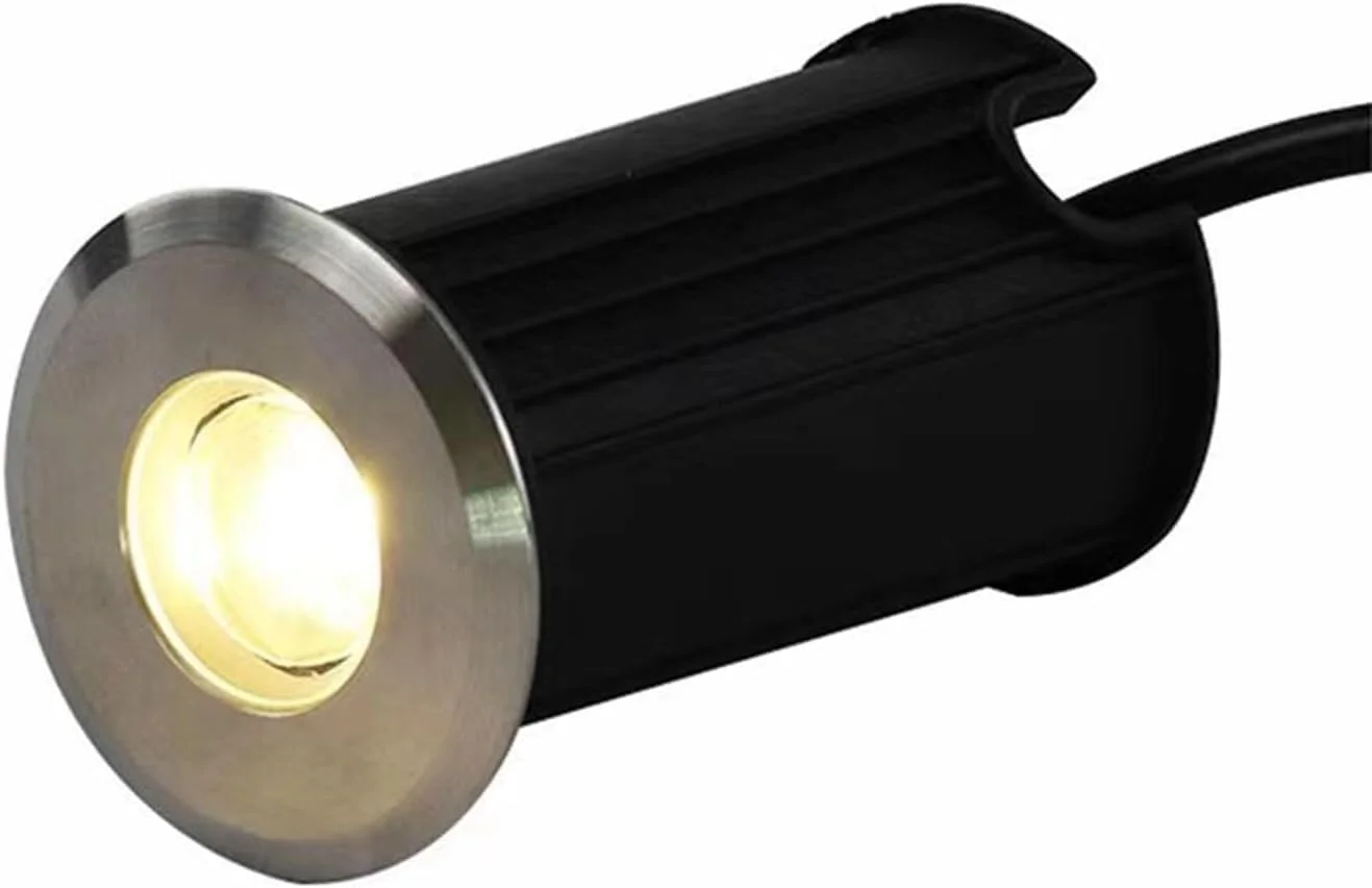 چراغ های دفنی فضای باز - چراغ های LED زیر آب حوض - چراغ LED فواره حلقه ای، چراغ نقطه ای فرورفته گرد 12 ولت، روشنایی دفنی ضد آب IP68 (سفید گرم، 52x85mm (12V))