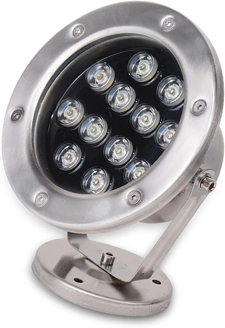 چراغ های LED استخری زیر آب - چراغ فواره ای حلقه ای 12 وات LED، چراغ ضد آب استیل ضد زنگ کم ولتاژ زیر آب با استاندارد IP68، چراغ زیر آب چرخشی، چراغ فواره LED، برای استخرها (رنگ: B)