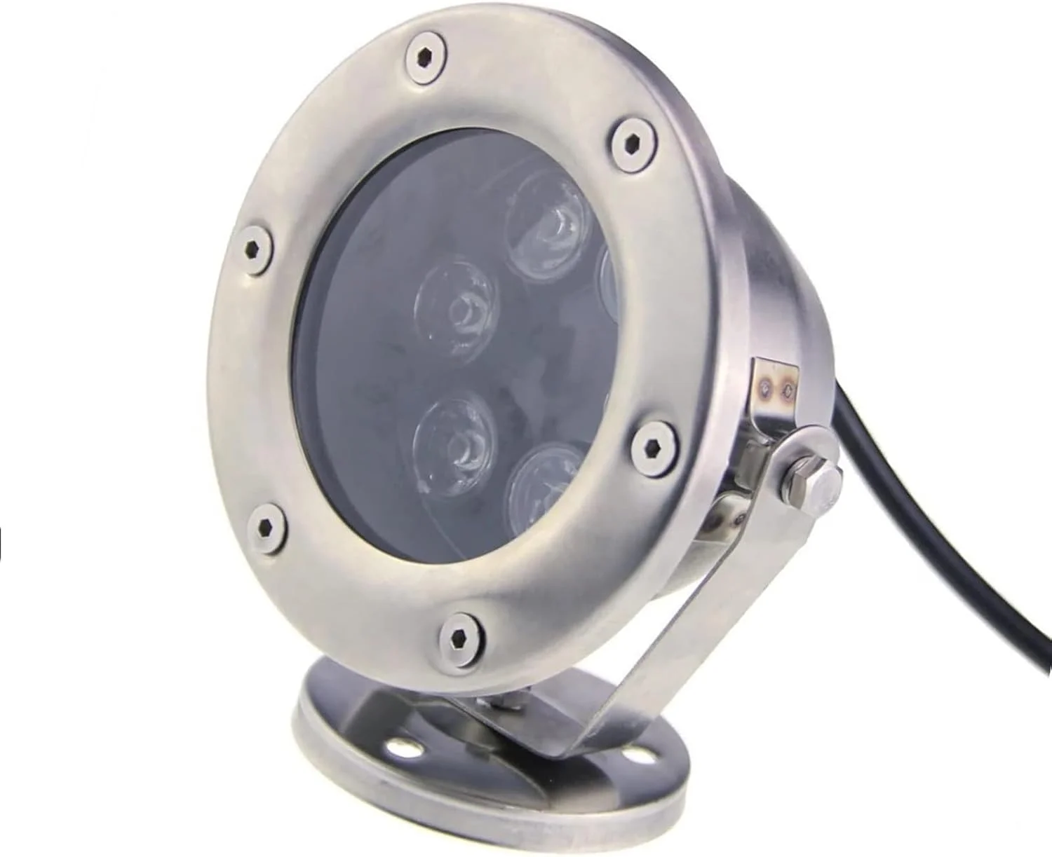 چراغ استخری LED زیر آب - چراغ فواره ای LED غوطه ور - نورافکن زیر آب فواره ای استیل ضد زنگ، چراغ محوطه سازی ضد آب IP68 برای استخر مهمانی باغ (رنگ: سفید، سی)