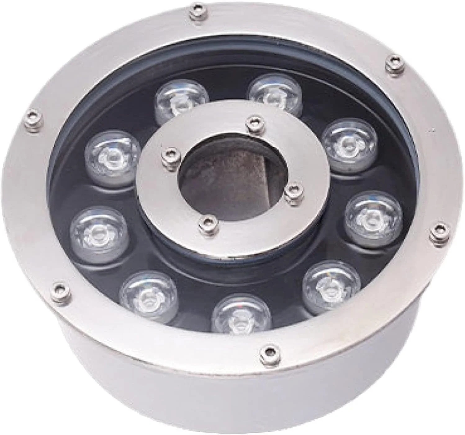 چراغ فواره حلقه ای LED - چراغ فواره LED ضد آب - چراغ استخر LED، نورپردازی حوضچه سوراخ میانی 12 ولت IP68 ضد آب، نورافکن زیر آب LED، چراغ ویژگی آب تغییر رنگ RGB (رنگ