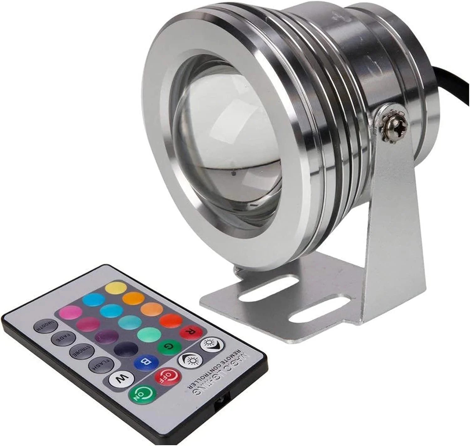 چراغ فواره LED، نورافکن استخری زیر آب 10 وات RGB با کنترل از راه دور، چراغ های محوطه سازی بیرونی ضد آب IP68 (24 ولت)