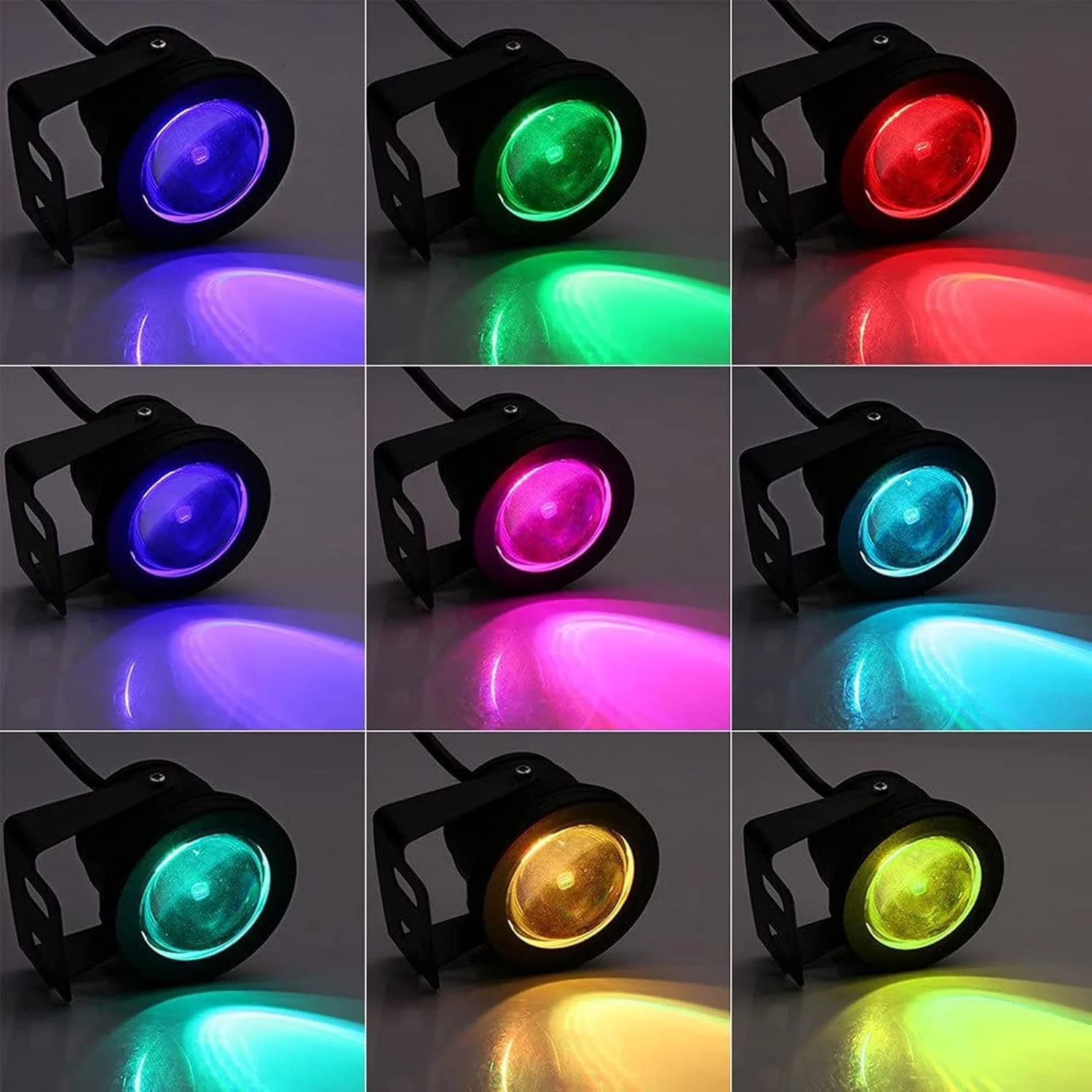 چراغ فواره LED، نورافکن استخری زیر آب 10 وات RGB با کنترل از راه دور، چراغ های محوطه سازی بیرونی ضد آب IP68 (24 ولت) چراغ فواره LED، نورافکن استخری زیر آب 10 وات RGB با کنترل از راه دور، چراغ های محوطه سازی بیرونی ضد آب IP68 (24 ولت)