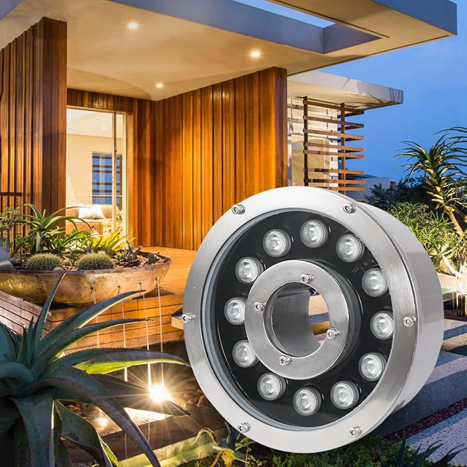 چراغ های فواره ای LED چراغ های استخری زیر آب IP68 ضد آب حلقه ای بیرونی چراغ حوض ولتاژ پایین AC12/24V نورپردازی منظره غوطه ور برای استخر شنا، فواره، حوض، صخره، هتل، پارک (سفید، 6 وات) چراغ های فواره ای LED چراغ های استخری زیر آب IP68 ضد آب حلقه ای بیرونی چراغ حوض ولتاژ پایین AC12/24V نورپردازی منظره غوطه ور برای استخر شنا، فواره، حوض، صخره، هتل، پارک (سفید، 6 وات)