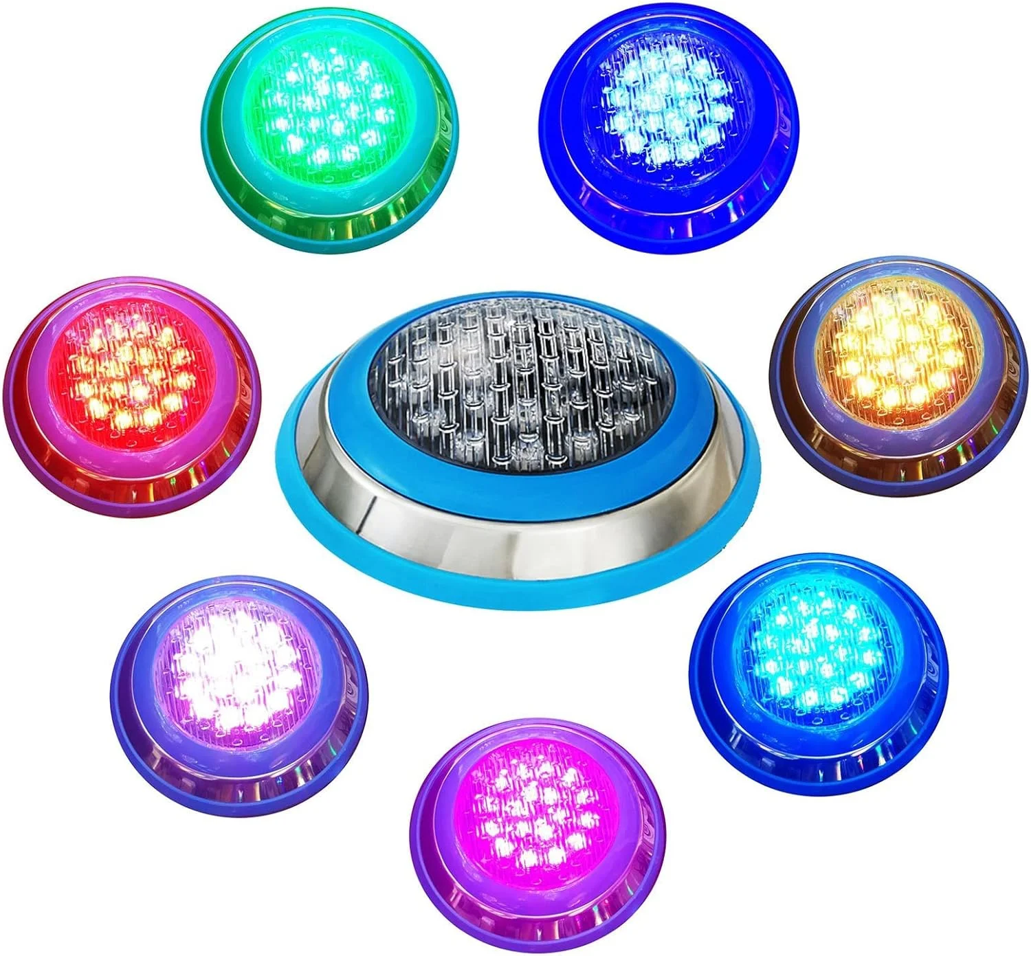 چراغ استخری LED فواره ای، چراغ دیواری زیر آب با تغییر رنگ RGB IP68، برای تزئین استخرها، حوضچه ها (رنگ: آبی، اندازه: 24 ولت (24 وات)) چراغ استخری LED فواره ای، چراغ دیواری زیر آب با تغییر رنگ RGB IP68، برای تزئین استخرها، حوضچه ها (رنگ: آبی، اندازه: 24 ولت (24 وات))