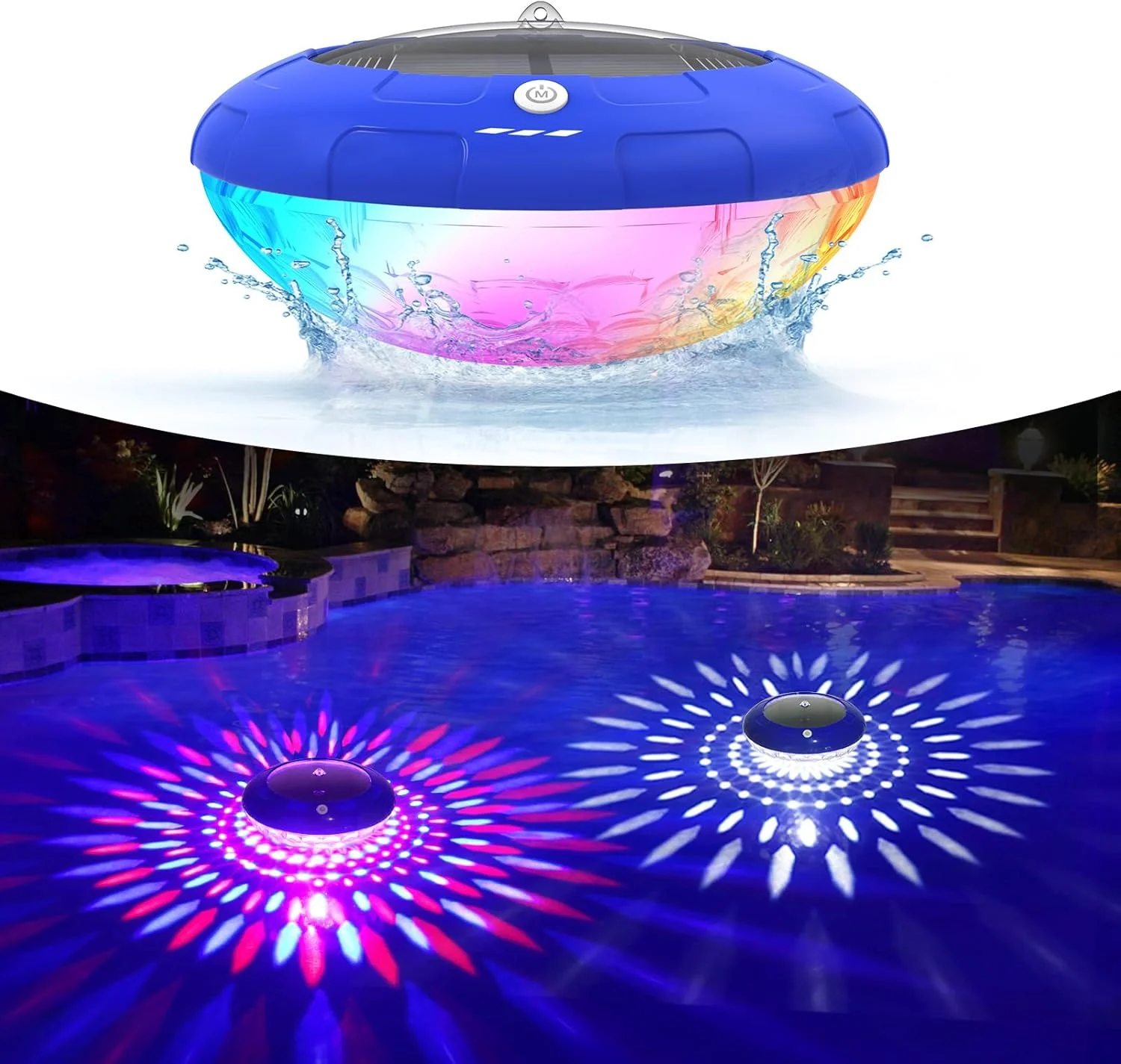 چراغ شناور خورشیدی استخری FirstE، چراغ های شناور استخری تغییر رنگ RGB، چراغ استخری خورشیدی ضد آب IP68 قابل آویزان که برای تزئینات جشن عروسی و مسیر استخر شناور می شود، بدون نیاز به سیم برق